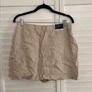 Abercrombie and Fitch Linen Tan Mini Skort size M Curve